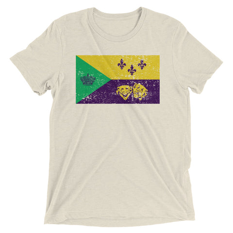 Mardi Gras Acadian Flag Tri-blend Unisex T-Shirt