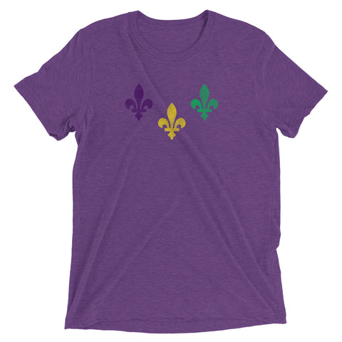 The Three Fleurs Mardi Gras Unisex Tri-blend T-Shirt - NOLA REPUBLIC T-SHIRT CO.