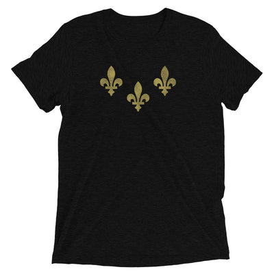 The Golden Three Fleurs Unisex Tri-blend T-Shirt - NOLA REPUBLIC T-SHIRT CO.