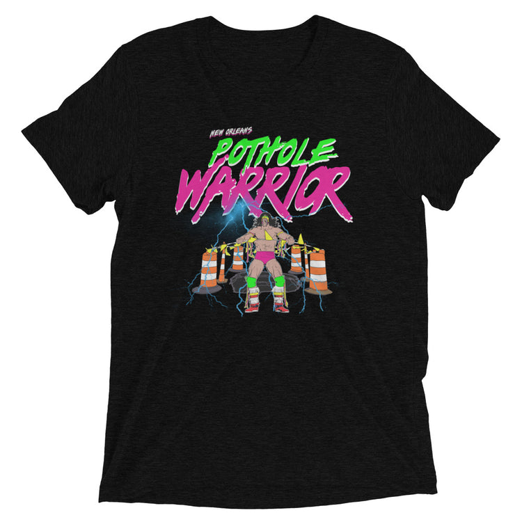 New Orleans POTHOLE WARRIOR Tri-blend T-Shirt - NOLA REPUBLIC T-SHIRT CO.