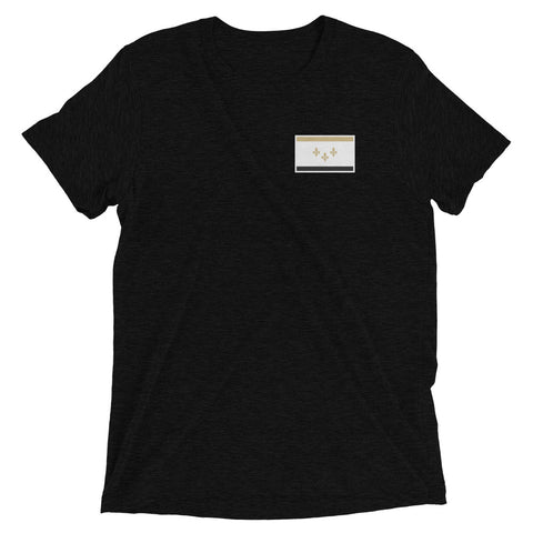 Black & Gold NOLA Flag Tri-blend T-Shirt - NOLA REPUBLIC T-SHIRT CO.