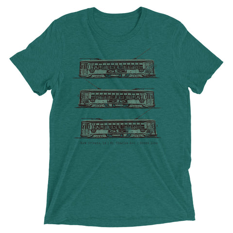 St. Charles Streetcar Green Line Unisex Tri-blend T-Shirt - NOLA REPUBLIC T-SHIRT CO.