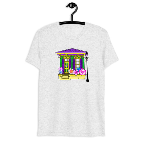 Porch Pardi Gras House Float #1 Unisex Tri-blend T-Shirt - NOLA T-shirt, New Orleans T-shirt