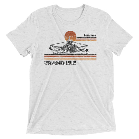 Grand Isle Shrimper Unisex Tri-blend T-Shirt - NOLA REPUBLIC T-SHIRT CO.