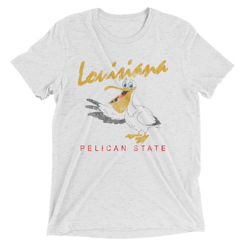 Vintage Louisiana Pelican State Tri-blend Unisex T-Shirt - NOLA REPUBLIC T-SHIRT CO.