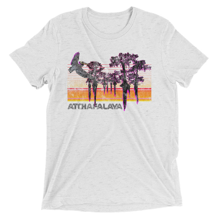 Retro Atchafalaya Unisex Tri-blench T-Shirt - NOLA REPUBLIC T-SHIRT CO.