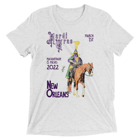 Mardi Gras 2022 Masquerade & Masks Unisex Tri-blend T-Shirt - NOLA REPUBLIC T-SHIRT CO.