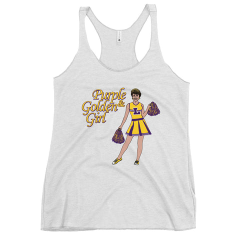 Purple & Golden Girl Women's Racerback Tank Top - NOLA REPUBLIC T-SHIRT CO.