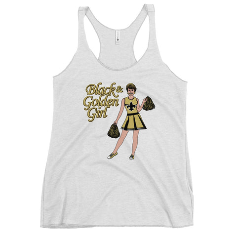 Black & Golden Girl Women's Racerback Tank Top - NOLA REPUBLIC T-SHIRT CO.