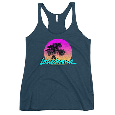 Retro Louisiana Bayou Women's Racerback Tank Top - NOLA REPUBLIC T-SHIRT CO.