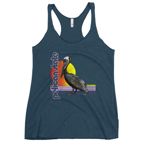 Retro Pelican State Women's Racerback Tank Top - NOLA REPUBLIC T-SHIRT CO.