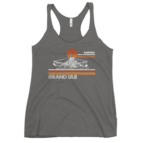 Grand Isle Shrimper Women's Racerback Tank Top - NOLA REPUBLIC T-SHIRT CO.