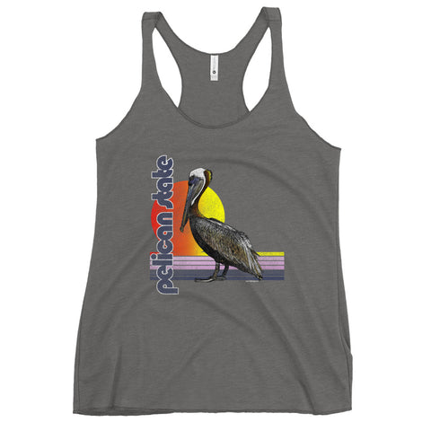 Retro Pelican State Women's Racerback Tank Top - NOLA REPUBLIC T-SHIRT CO.