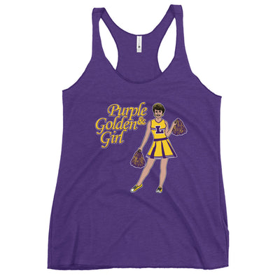 Purple & Golden Girl Women's Racerback Tank Top - NOLA REPUBLIC T-SHIRT CO.