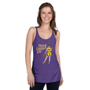 Purple & Golden Girl Women's Racerback Tank Top - NOLA REPUBLIC T-SHIRT CO.