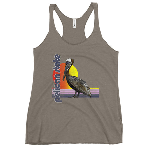 Retro Pelican State Women's Racerback Tank Top - NOLA REPUBLIC T-SHIRT CO.