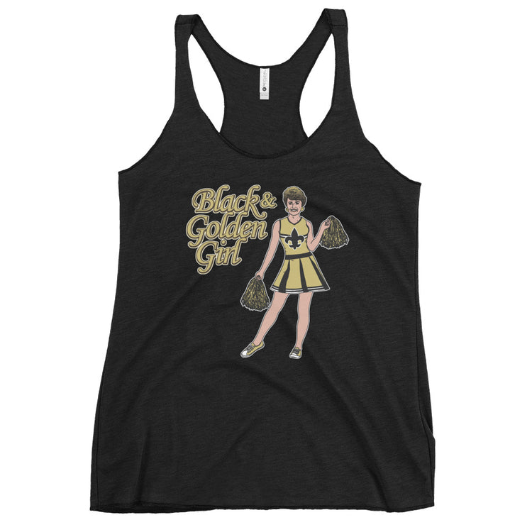 Black & Golden Girl Women's Racerback Tank Top - NOLA REPUBLIC T-SHIRT CO.