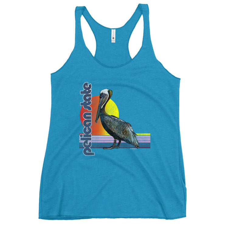 Retro Pelican State Women's Racerback Tank Top - NOLA REPUBLIC T-SHIRT CO.