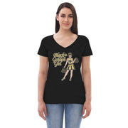 Black & Golden Girl Women’s V-neck T-Shirt - NOLA REPUBLIC T-SHIRT CO.