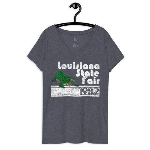 Retro Louisiana State Fair 1982 Women’s V-neck T-shirt - NOLA REPUBLIC T-SHIRT CO.